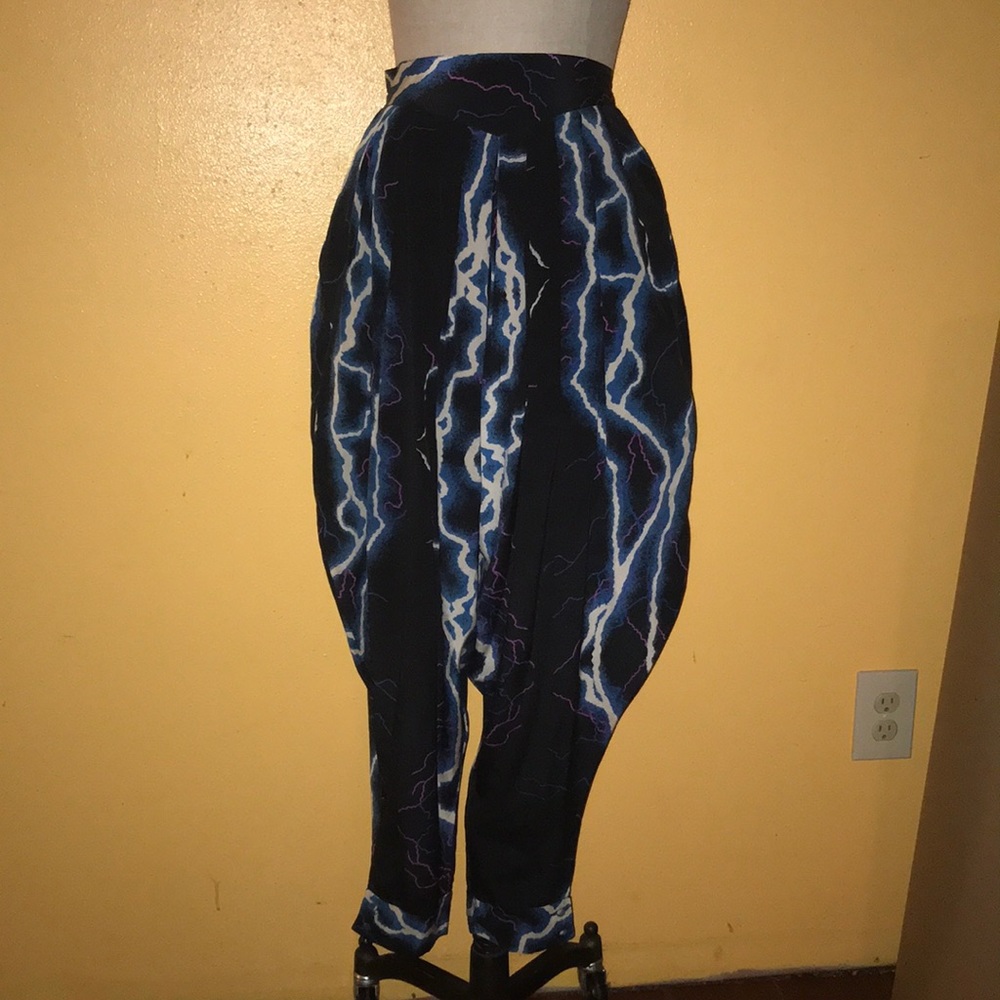 Bohemian Harem pants. Volcano flush silk pants.